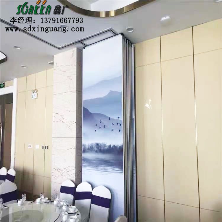 山東酒店活動隔斷，吊軌道隔斷工程